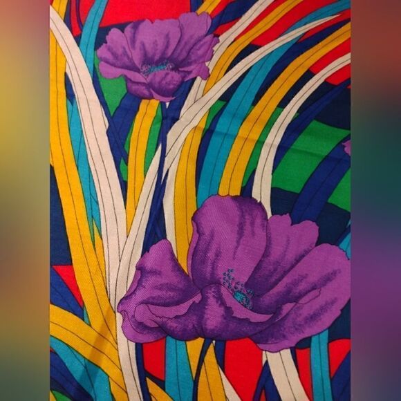 Floral Spring Summer Large Square Scarf New - Picture 5 of 8